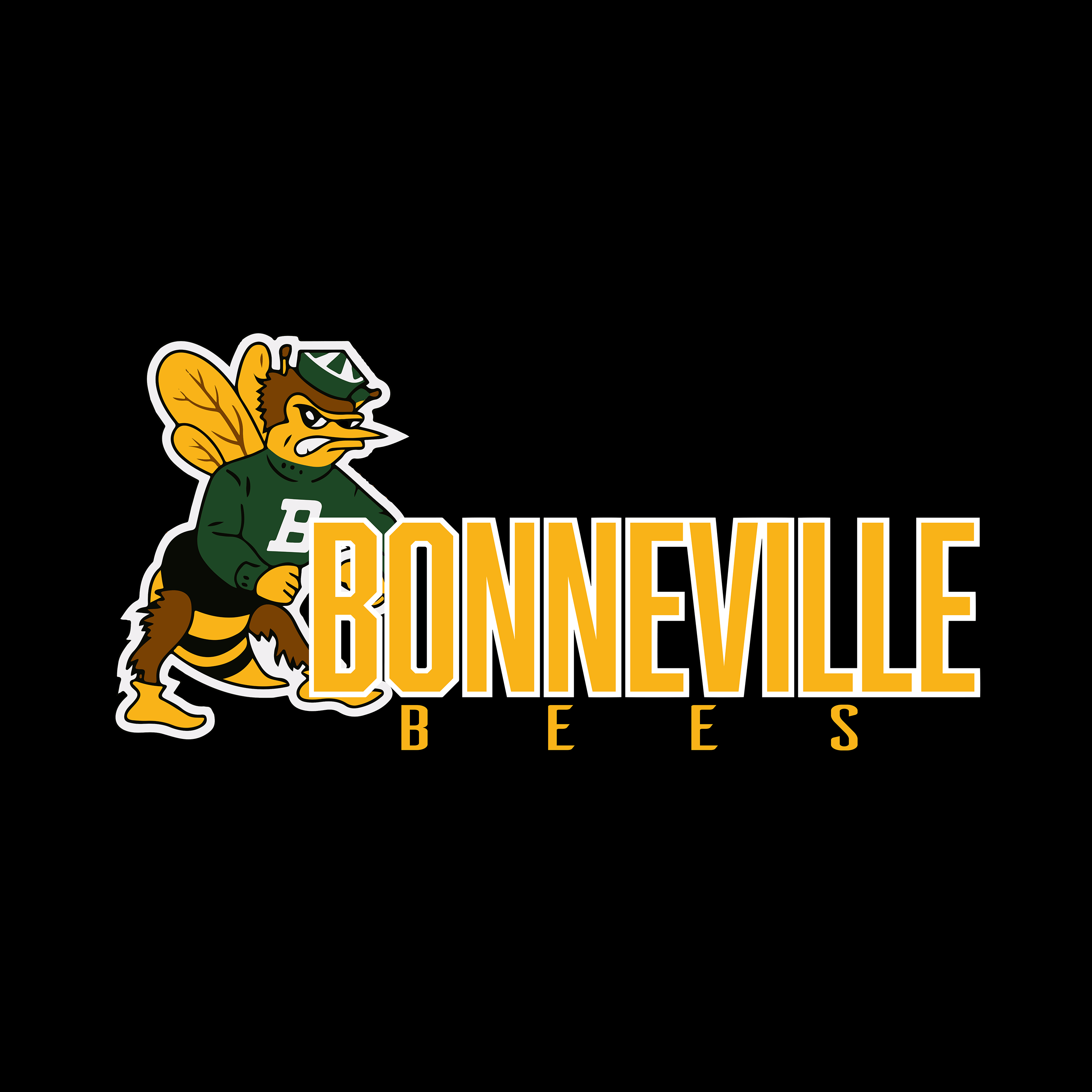 Bonneville Bees Text Tee Shirt Alpha Design Studio bonneville-bees-text-tee-shirt-alpha-design-studio
